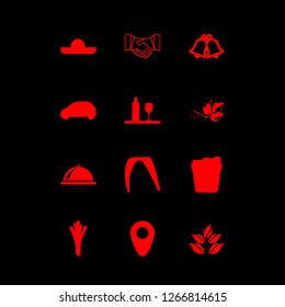 [IconsCount] collection vector set. With onion, mini car and mexican hat icons in set