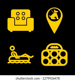 [IconsCount] comfort vector set. With petanque, pet zone point and float icons in set