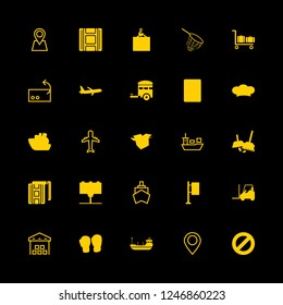 [IconsCount] commercial vector set. With airplane, warehouse and chef icons in set