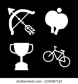 [IconsCount] competition vector set. With winner, bicycle and bow and arrow icons in set