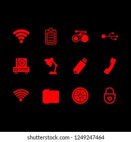 [IconsCount] computer vector set. With gamepad, video player and shield icons in set