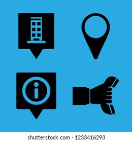 [IconsCount] connect vector set. With telephone, nformation point pin and map pin icons in set