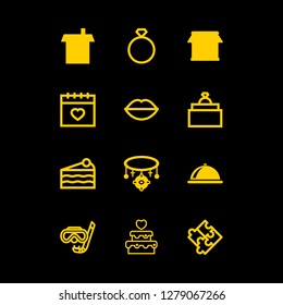 [IconsCount] couple vector set. With wedding cake, wedding day and house icons in set