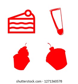 [IconsCount] cream vector set. With wedding cake, cup cake and moisturizing cream icons in set