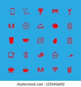 [IconsCount] cup vector set. With cup cake, soft drink and award icons in set