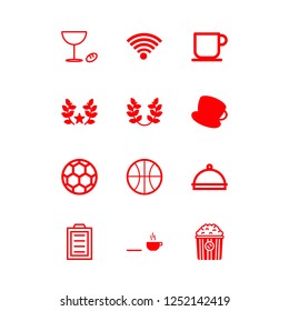 [IconsCount] cup vector set. With tea cup, coffee cup and popcorn icons in set