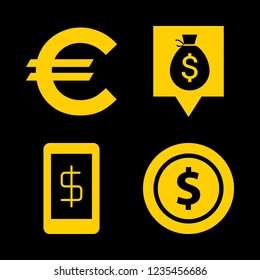 [IconsCount] currency vector set. With money and bank pin icons in set