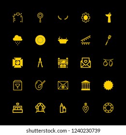 [IconsCount] decor vector set. With bed, home cinema and easter egg icons in set