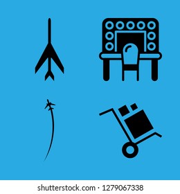 [IconsCount] department vector set. With fighter, dressing room and shopping cart goods icons in set