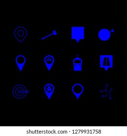 [IconsCount] direction vector set. With park pin, train icon and road location icons in set
