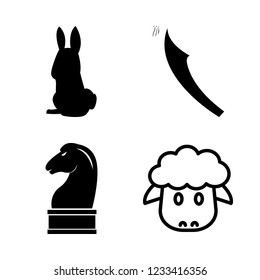 [IconsCount] domestic vector set. With sheep, horse and rabbit icons in set