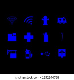 [IconsCount] emergency vector set. With pharmacy location, fighter and fire extinguisher icons in set