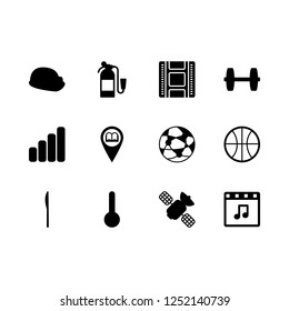 [IconsCount] equipment vector set. With film, knife and library pin icons in set