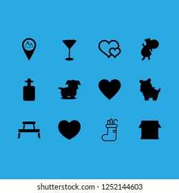 [IconsCount] family vector set. With christmas sock, heart and cartoon icons in set