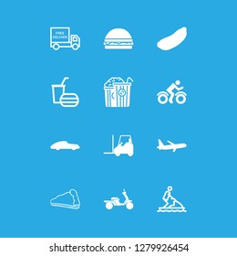 [IconsCount] fast vector set. With hot dog, jet ski and transportation icons in set