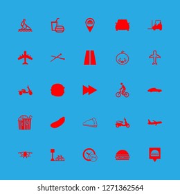 [IconsCount] fast vector set. With jet ski, transportation and pizza icons in set