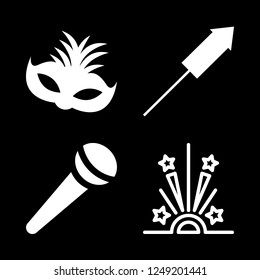 [IconsCount] festival vector set. With microphone, firework and carnival mask icons in set