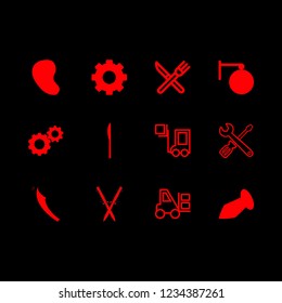 [IconsCount] fork vector set. With restaurant, knife and steak icons in set