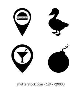 [IconsCount] fresh vector set. With goose, bar pin and burger marker icons in set