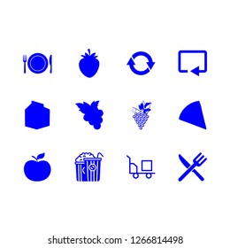 [IconsCount] fruit vector set. With snacks, apple and refresh icons in set