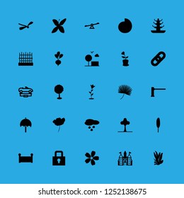 [IconsCount] garden vector set. With palm, leaves and dragonfly icons in set