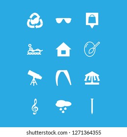 [IconsCount] girl vector set. With rain, telescope and easter egg icons in set