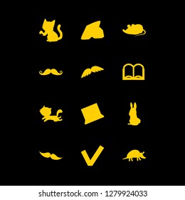 [IconsCount] gray vector set. With ok, stone and rabbit icons in set