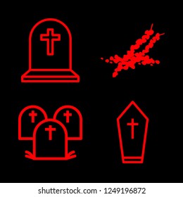 [IconsCount] ground vector set. With graveyard, grave and spice icons in set