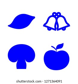 [IconsCount] half vector set. With bell, avocado and mushroom icons in set