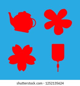 [IconsCount] herbal vector set. With chamomile, dropper and teapot icons in set