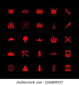 [IconsCount] history vector set. With castle, gramophone and viking icons in set