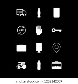 [IconsCount] holding vector set. With hand, hours and delivery icons in set