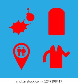 [IconsCount] hygiene vector set. With bomb, toilet and bathrobe icons in set