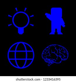 [IconsCount] innovation vector set. With robot, brain and light bulb icons in set