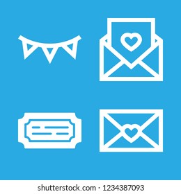 [IconsCount] invitation vector set. With ticket, garland and wedding invitation icons in set