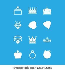 [IconsCount] jewel vector set. With sea pearl, engagement ring and necklace icons in set