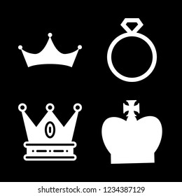 [IconsCount] jewelry vector set. With engagement ring and crown icons in set