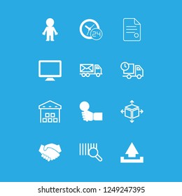 [IconsCount] job vector set. With package, barcode and search icons in set