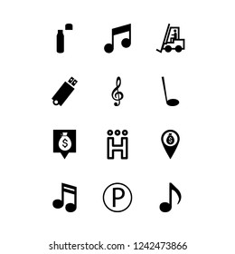 [IconsCount] key vector set. With bank pin, p button and melody icons in set