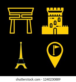 [IconsCount] landmark vector set. With marker flags, city and temple icons in set