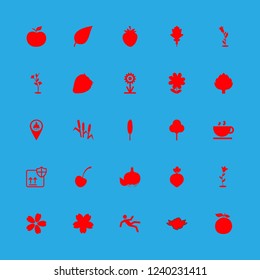 [IconsCount] leaf vector set. With radish, petal and tree icons in set