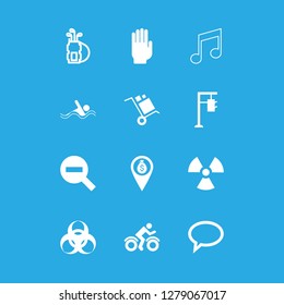 [IconsCount] man vector set. With swimming icon, hand and cyclist icons in set
