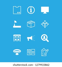 [IconsCount] marketing vector set. With information button, loudspeaker and internet icons in set