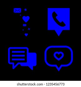 [IconsCount] messaging vector set. With telephone location, message and love sms icons in set