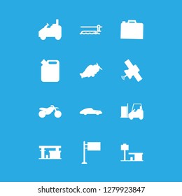 [IconsCount] motor vector set. With motorcycle, mooring point and station icons in set