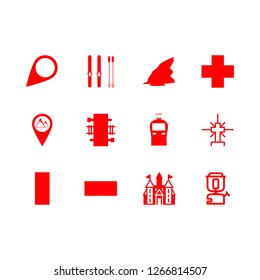 [IconsCount] mountain vector set. With road, rock and mountains pin icons in set