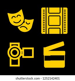 [IconsCount] movie vector set. With film, camcorder and theater icons in set