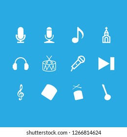 [IconsCount] music vector set. With melody, drum and microphone icons in set