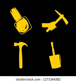 [IconsCount] nail vector set. With nail polish and hammer icons in set