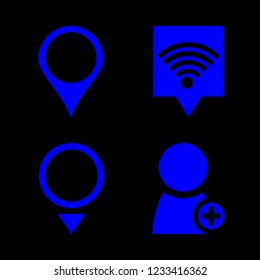 [IconsCount] networking vector set. With wifi location, add friend and gps pin icons in set